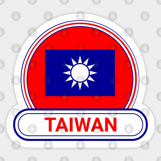Taiwan Country Badge - Taiwan Flag Sticker by Yesteeyear